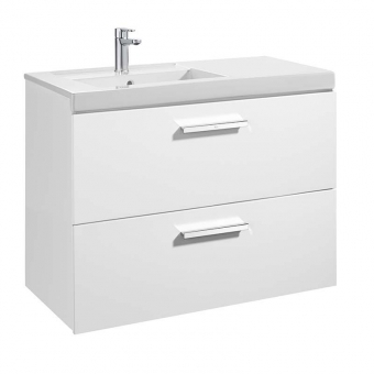 Spintelė praustuvui Roca PRISMA 900x460x694 mm, 2 stalčiai, spalva - balta blizgi 